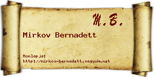Mirkov Bernadett névjegykártya